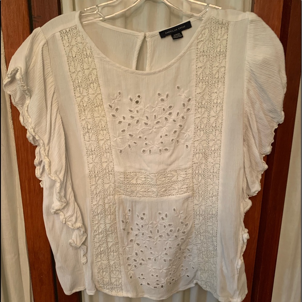 Off white lacy top